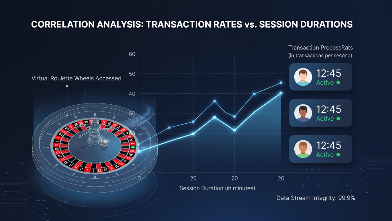 Diagramm zur Korrelation von Transaktionsraten und Sitzungsdauern in Roulette-Apps