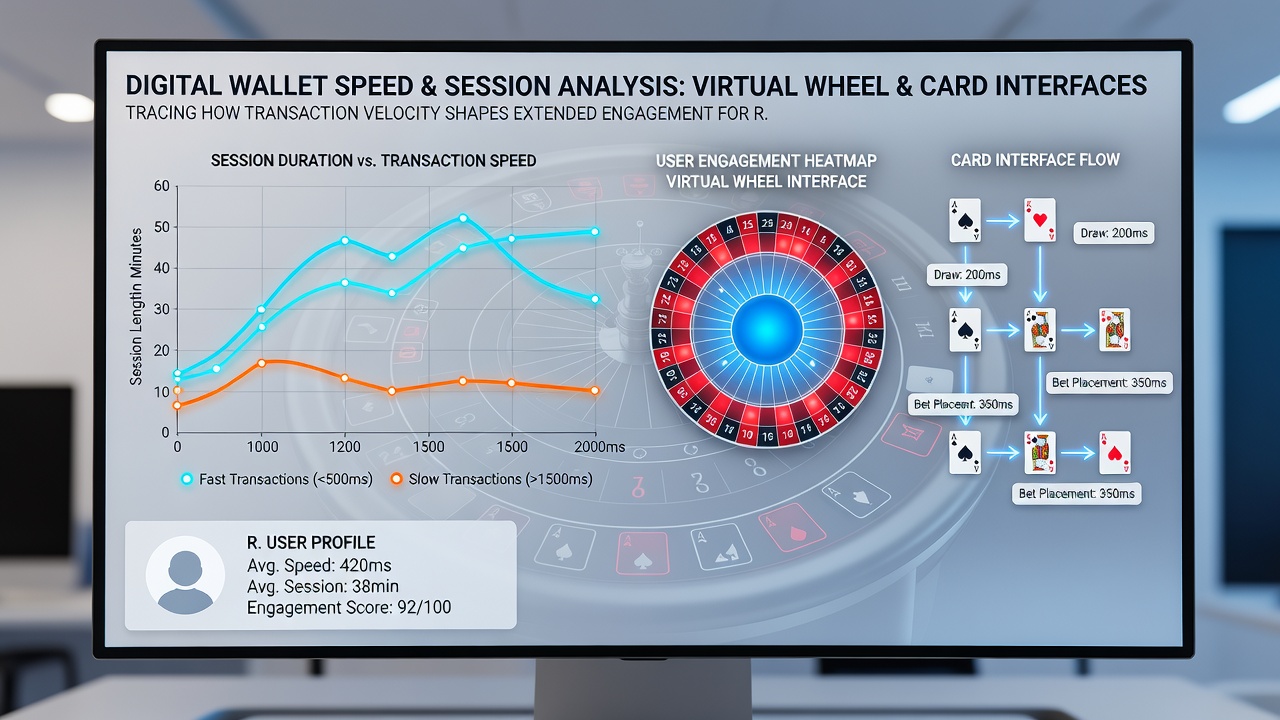 Datenvisualisierung zu Sitzungslängen und Wallet-Verarbeitung in virtuellen Casinos